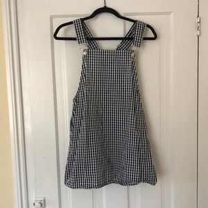 NEVER WORN: Shein Gingham Overall Dress with Pockets - Size Medium